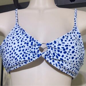 NWOT SHEIN polka dot bikini top - Blue/White, 14Y (teen)